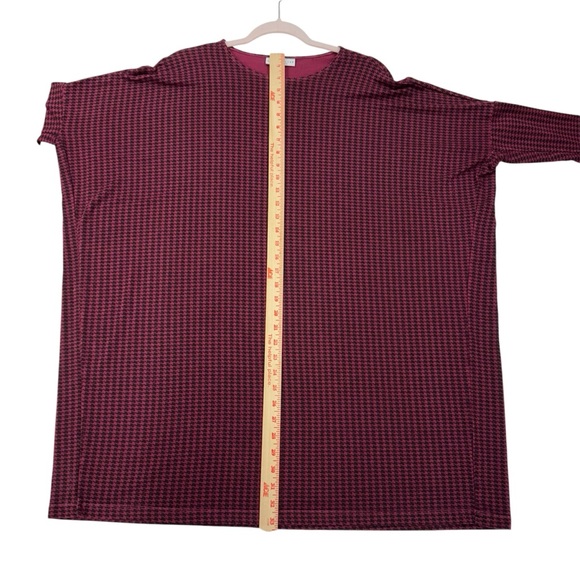 Bryn Walker Burgundy Houndstooth Tunic Dress - Picture 7 of 7